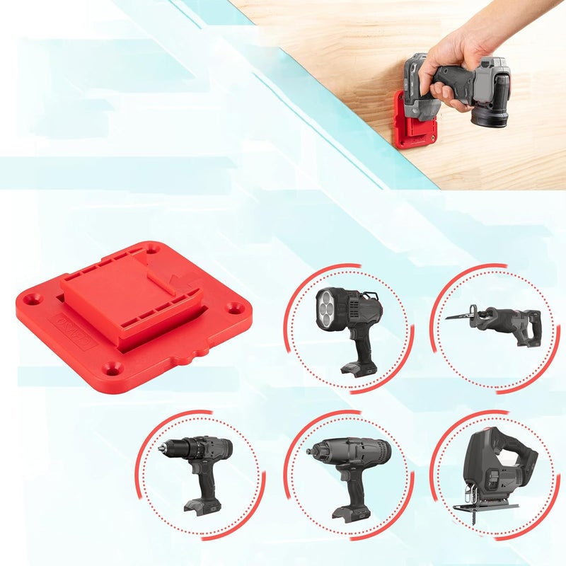 Crivnhar Tool Drill Mount Holder Compatible for Craftsman 20V Li-ion Drills, Heavy Duty ABS Tools Wall Dock Hanger for Garage, Workshop, Work Truck, 20 Screws, 5 Packs (No Tool) - Image 4